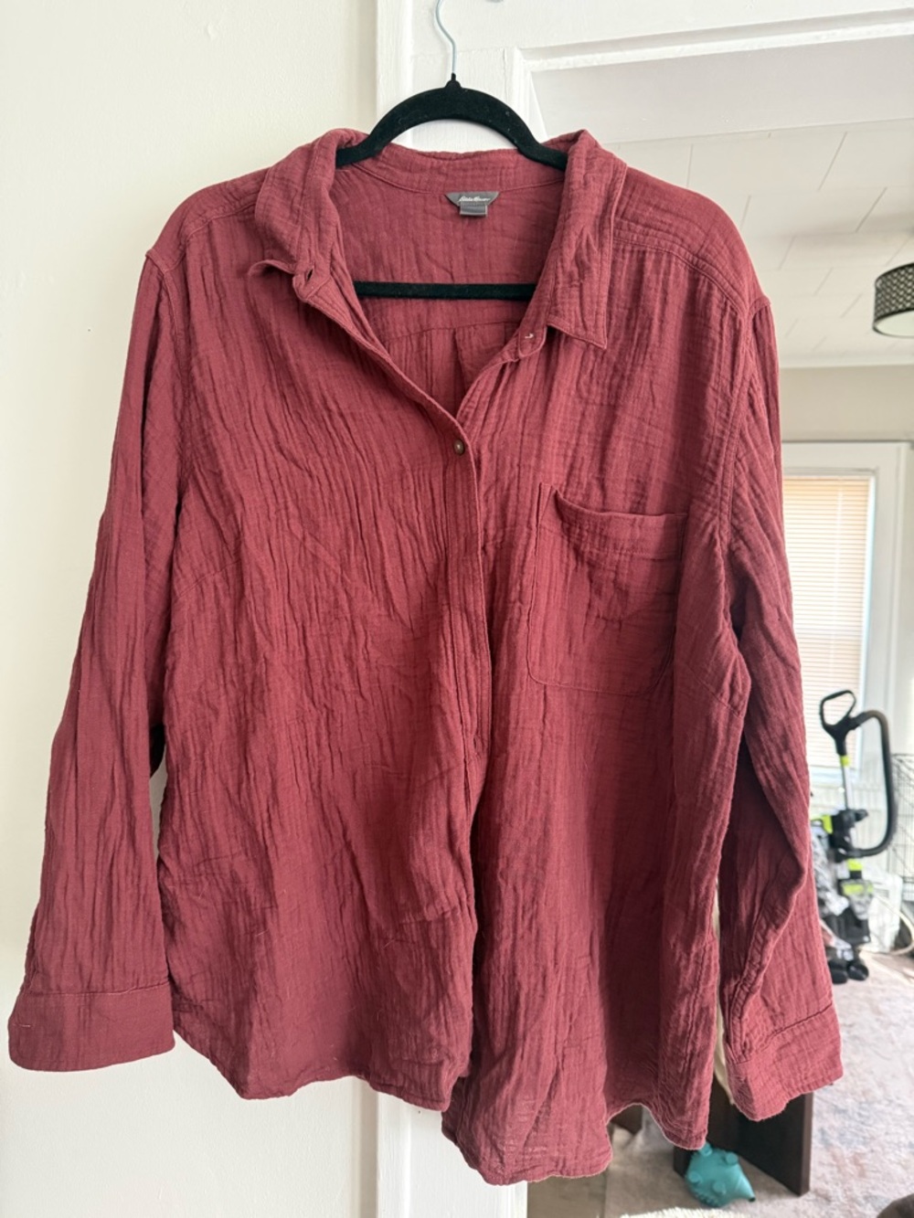 Eddie Bauer Rosewood Textured Button-Up Shirt